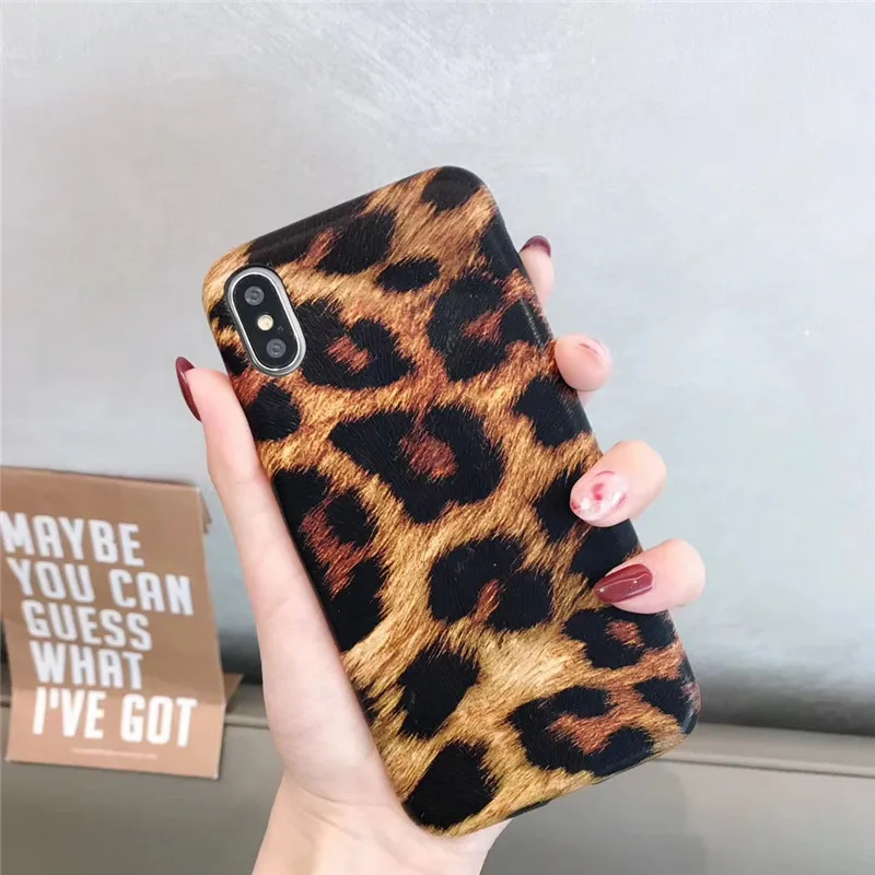 Vintage Leopard Skin Pattern Phone Case for iphone 7 Case for iPhone 6 6S 7 8 Plus X XS MAX Case Luxury Soft PU Leather Cover   05