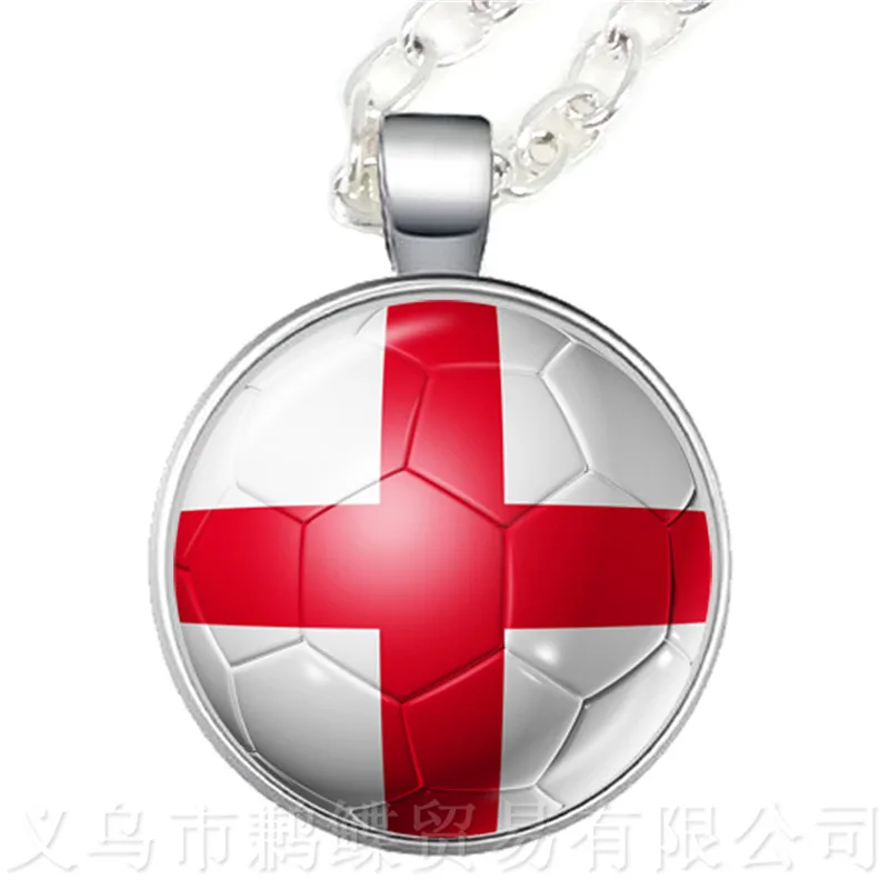 Columbia France Costa Rica England Iran Spain Uruguay TunisiaSoccer Souvenirs Glass Dome Pendant Necklace For 2018 Football CUP | Украшения