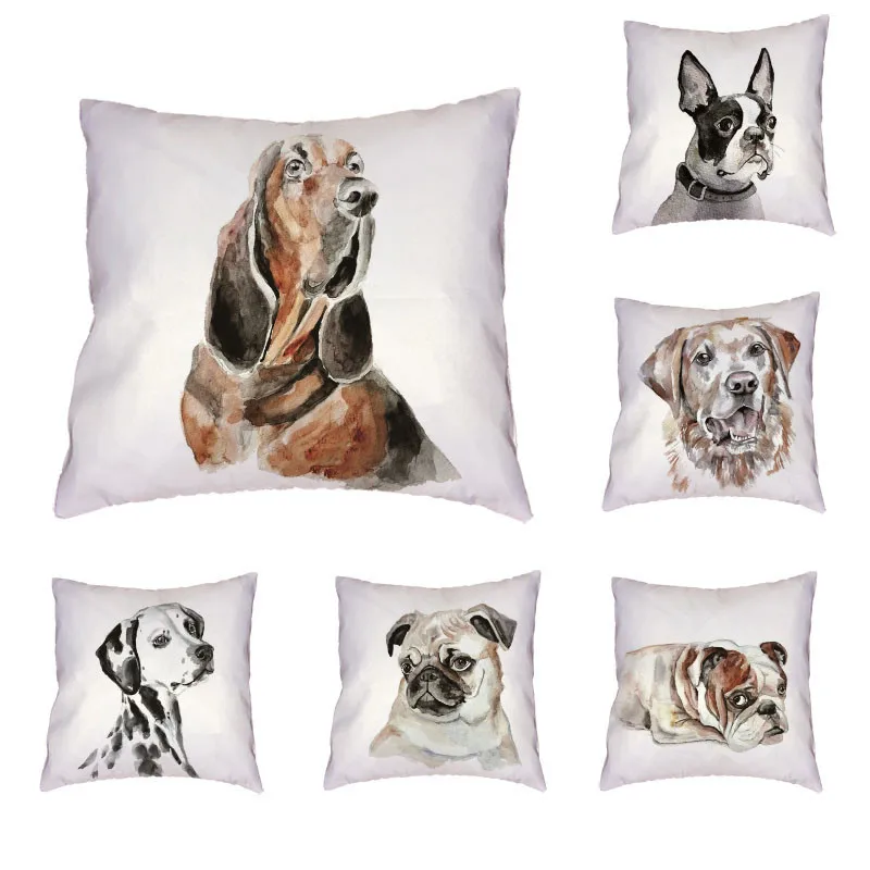 Classical Puppy Head Portrait Cushion Cover Polyester Peach Skin Naughty Golden Retriever Pug Personality Warm Pillow Decoration
Classical Puppy Head Portrait Cushion Cover Polyester Peach Skin Naughty Golden Retriever Pug Personality Warm Pillow Decoration