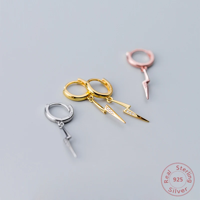2019 Fashion Lightning Small Ear Hoop S925 Sterling Silver Earrings For Woman Simple Gold/Silver/Rose Gold Color Gift Jewelry
2019 Fashion Lightning Small Ear Hoop S925 Sterling Silver Earrings For Woman Simple Gold/Silver/Rose Gold Color Gift Jewelry