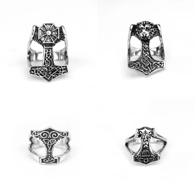 The avengers jewelry The thor ring vikings rings Symbol Norse Viking Mens Biker Ring Thor's Hammer Animal Lion Head Jewelry
The avengers jewelry The thor ring vikings rings Symbol Norse Viking Mens Biker Ring Thor's Hammer Animal Lion Head Jewelry