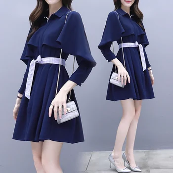 Elegant Temperament Shirt Dress Brief Fashion Wild Sashes Dress Women Generous Ol Vestido De Festa Waist Was Thin Casual Dress
Elegant Temperament Shirt Dress Brief Fashion Wild Sashes Dress Women Generous Ol Vestido De Festa Waist Was Thin Casual Dress