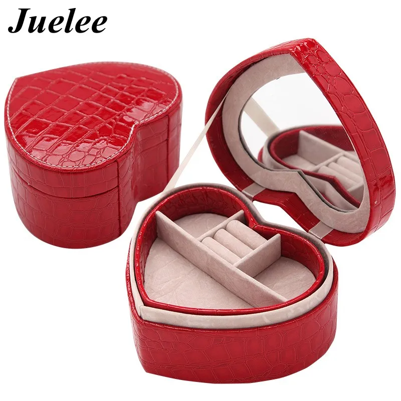 Juelee Crocodile Pattern PU Leather Mirror Jewelry Box Organizer Travel Casket Heart Jewelry Storage Display Gift Boxes
Juelee Crocodile Pattern PU Leather Mirror Jewelry Box Organizer Travel Casket Heart Jewelry Storage Display Gift Boxes