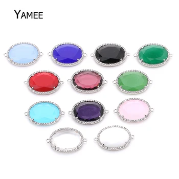 Yamee Oval Crystal Pendant Cut Surface Micro Pave CZ Crystal Pendant Connector Colorful Pendant For DIY Jewelry Marking 5pcs/Lot
Yamee Oval Crystal Pendant Cut Surface Micro Pave CZ Crystal Pendant Connector Colorful Pendant For DIY Jewelry Marking 5pcs/Lot