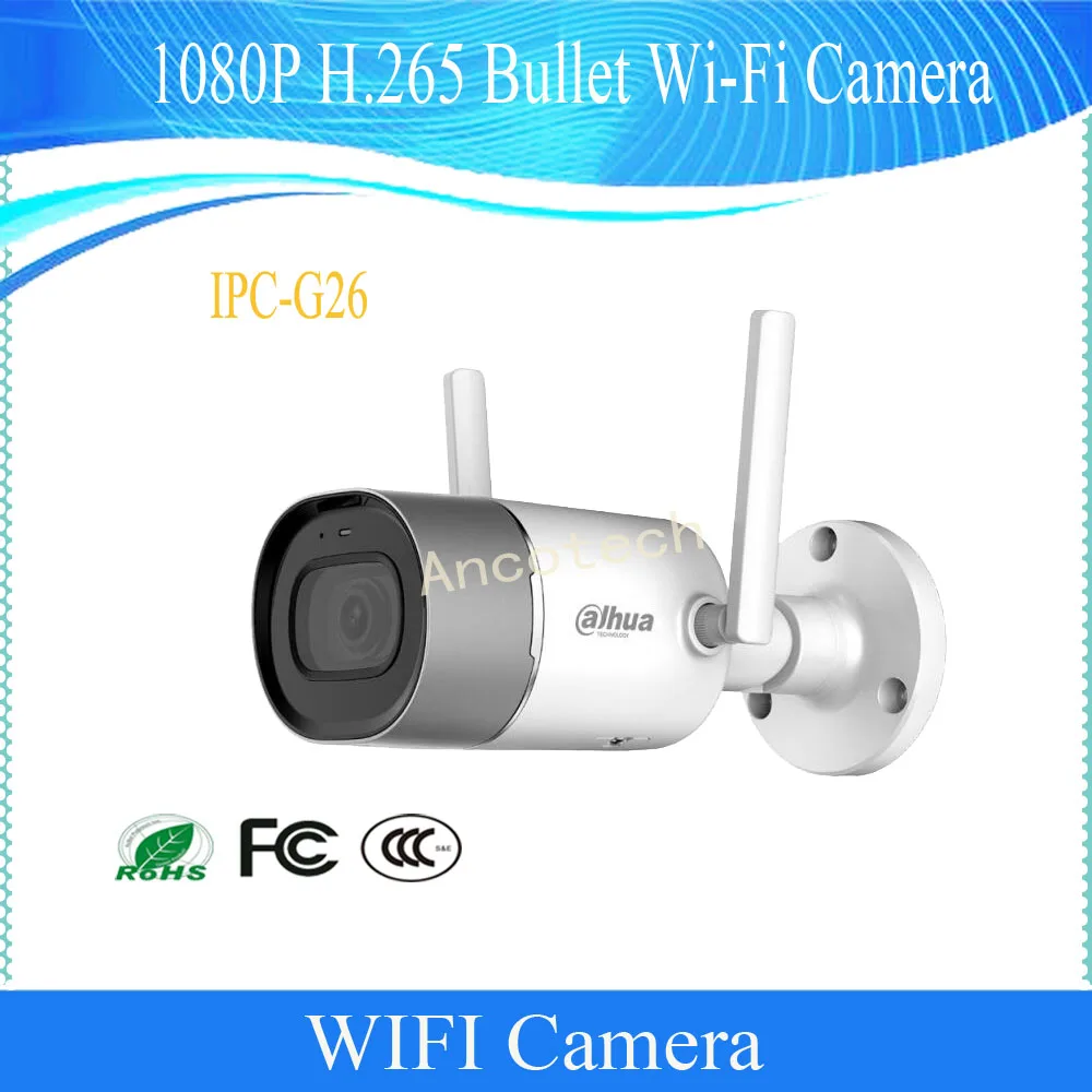 Free Shipping DAHUA Security CCTV IP Camera 1080P H.265 Bullet WIFI IR Surveillance Network Camera IP67 DH-IPC-G26
Free Shipping DAHUA Security CCTV IP Camera 1080P H.265 Bullet WIFI IR Surveillance Network Camera IP67 DH-IPC-G26