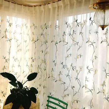 1Pc Home Decoration European Style Living Room Curtains Polyester Window Curtain Flower Embroidered Window Curtains
1Pc Home Decoration European Style Living Room Curtains Polyester Window Curtain Flower Embroidered Window Curtains