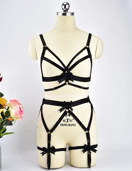 90's Goth Body Harness Set Sexy Body Cage Bondage Harness Bra Fetish Wear Leg Garters Harajuku Lingerie Adjustable Bodysuit 
90's Goth Body Harness Set Sexy Body Cage Bondage Harness Bra Fetish Wear Leg Garters Harajuku Lingerie Adjustable Bodysuit