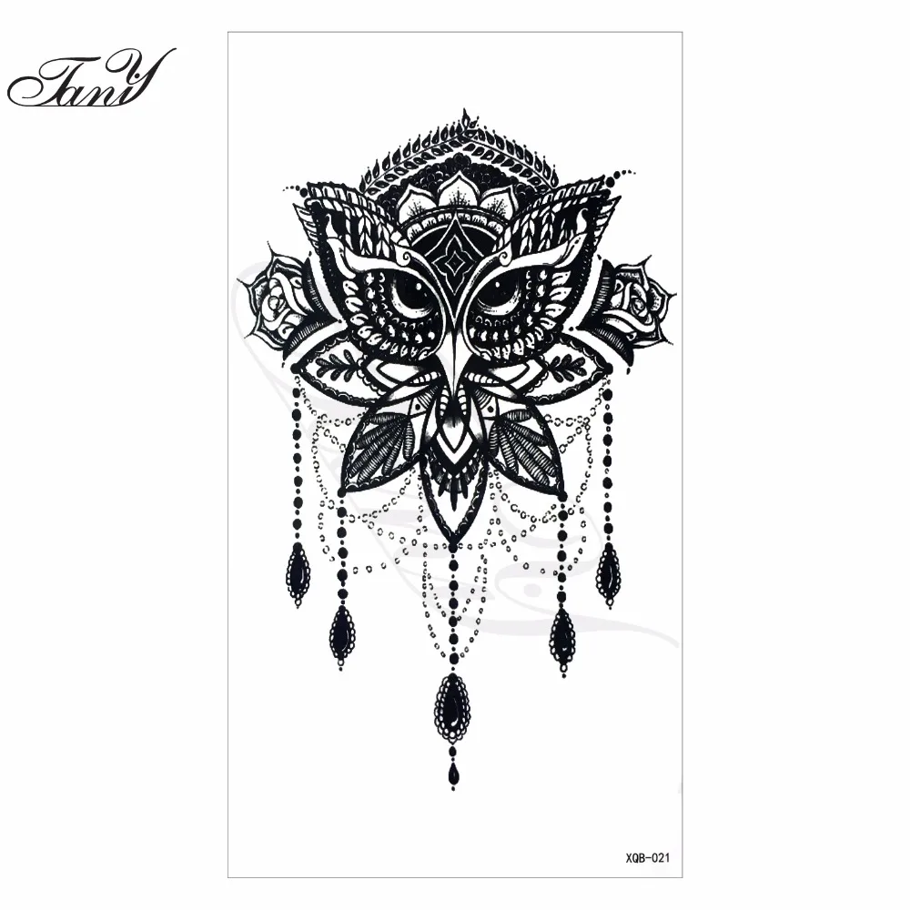 Image 2017 NEW Models waterproof temporary tattoo owl tatoo henna fake flash tattoo stickers Taty tatto tattoos tatuajes