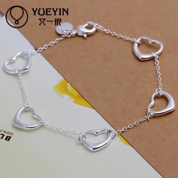 Hot Selling Wholesale Silver Plated Heart Chain Charm Bracelets for Women Fashion Jewelry
Hot Selling Wholesale Silver Plated Heart Chain Charm Bracelets for Women Fashion Jewelry