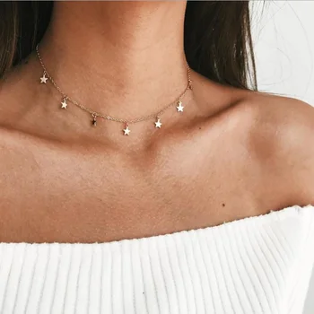 Fashion Gold Color Star Choker Chain Necklace For Women 2020 Girl's Necklace Jewelry Kolye Bijoux Collares Mujer Collier Femme
Fashion Gold Color Star Choker Chain Necklace For Women 2020 Girl's Necklace Jewelry Kolye Bijoux Collares Mujer Collier Femme