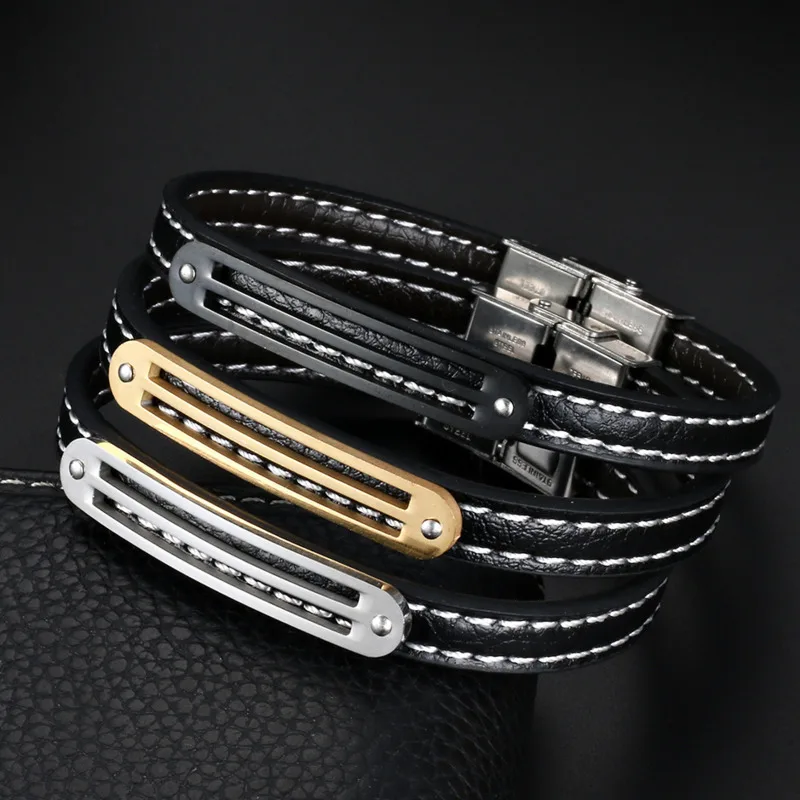Bracelet for Men 3colors Vintage Narrow Stainless Steel Leather Bracelet Wrap Bracelet Bangle For Men Jewelry Gift
Bracelet for Men 3colors Vintage Narrow Stainless Steel Leather Bracelet Wrap Bracelet Bangle For Men Jewelry Gift