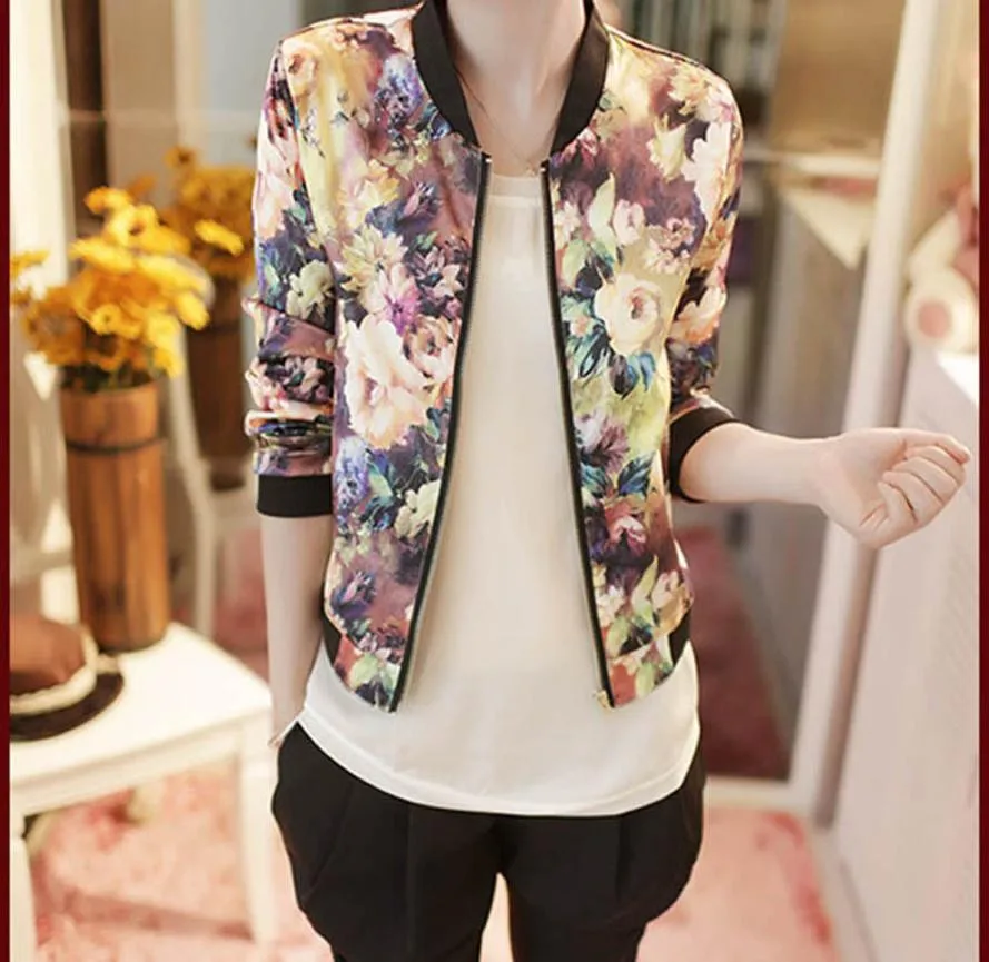 KANCOOLD New feminine coat 1PC Women Stand Jacket Outerwear Collar Long Sleeve Zipper Floral Printed Bomber Jacket 2JULYO12
KANCOOLD New feminine coat 1PC Women Stand Jacket Outerwear Collar Long Sleeve Zipper Floral Printed Bomber Jacket 2JULYO12