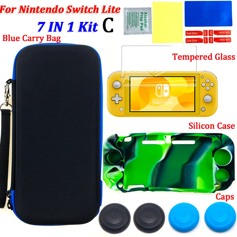 7 IN 1 Portable Carry Bag Case+Tempered Glass film+silicon Case for NS Nintend Switch Lite Nintendoswitch Mini Lite Console NEW
7 IN 1 Portable Carry Bag Case+Tempered Glass film+silicon Case for NS Nintend Switch Lite Nintendoswitch Mini Lite Console NEW