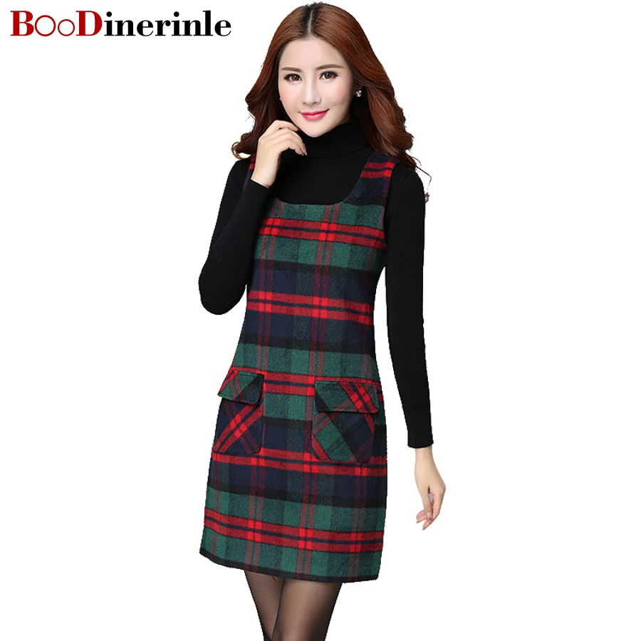 BooDinerinle Grid Big Size Woolen Dress 2019 Women slim Sleeveless Vest Dress Autumn and Winter Bottom Ladies Dresses ZY144
BooDinerinle Grid Big Size Woolen Dress 2019 Women slim Sleeveless Vest Dress Autumn and Winter Bottom Ladies Dresses ZY144