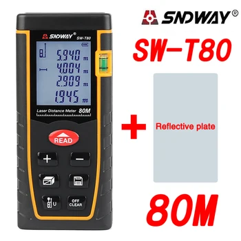 SNDWAY SW-T80 Digital Laser Distance Meter Laser Rangefinder Range Finder Measure Tape Roulette Trena Diastimeter
SNDWAY SW-T80 Digital Laser Distance Meter Laser Rangefinder Range Finder Measure Tape Roulette Trena Diastimeter