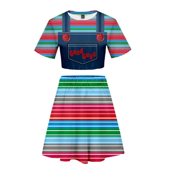 Good Guys Chucky Women's Summer Spring 3D Sexy Casual Loose Sports Girl Short Sleeve Top Mini Skirt Set Cotton T-Shirt Skirt Set
Good Guys Chucky Women's Summer Spring 3D Sexy Casual Loose Sports Girl Short Sleeve Top Mini Skirt Set Cotton T-Shirt Skirt Set
