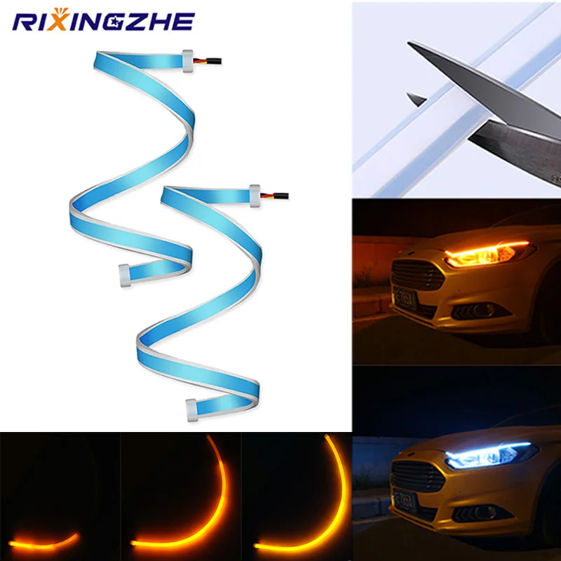 RXZ 30/45/60CM DRL car Daytime car Running Light Flowing Slim Turn Signal Light Sequential Flexible Angel Eyes Car LED Strip
RXZ 30/45/60CM DRL car Daytime car Running Light Flowing Slim Turn Signal Light Sequential Flexible Angel Eyes Car LED Strip