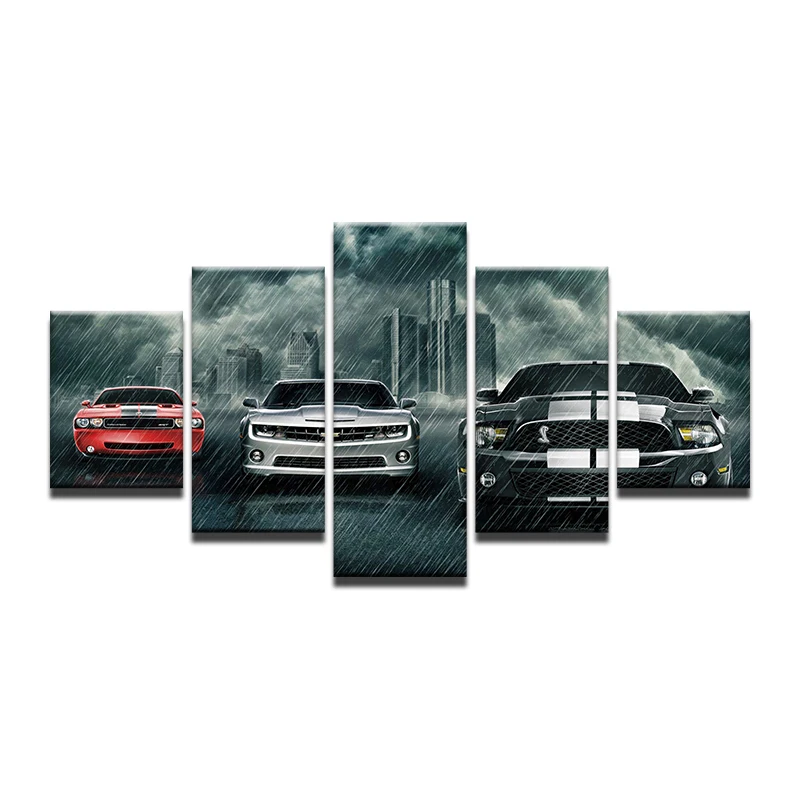Painting On Canvas Wall Art Frame Home Decor Room HD Printed 5 Panel Modular Pictures Ford Mustang Car In The Rain Poster
Painting On Canvas Wall Art Frame Home Decor Room HD Printed 5 Panel Modular Pictures Ford Mustang Car In The Rain Poster