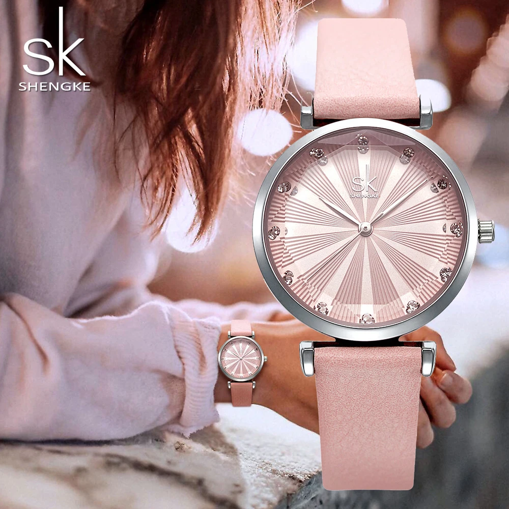 SK Women's Pink Watches Luxury Shengke Bayan Kol Saati Leather Ladies Wrist Watches Fashion Famle Clock Zegarek Damski 2019 New
SK Women's Pink Watches Luxury Shengke Bayan Kol Saati Leather Ladies Wrist Watches Fashion Famle Clock Zegarek Damski 2019 New