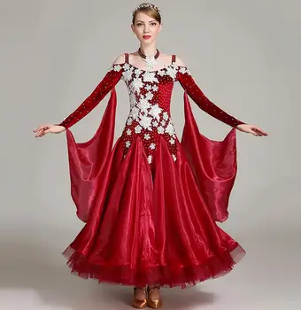 White ballroom dance competition dresses waltz dance dress costumes standard ballroom dress foxtrot S7021
White ballroom dance competition dresses waltz dance dress costumes standard ballroom dress foxtrot S7021