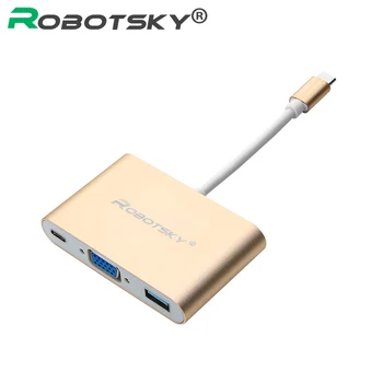 Robotsky Type C USB 3.1 Hub USB-C Male to USB 3.0 VGA Type C Female Charger Adapter for 2015 Macbook ,Google Chromebook Pixel
Robotsky Type C USB 3.1 Hub USB-C Male to USB 3.0 VGA Type C Female Charger Adapter for 2015 Macbook ,Google Chromebook Pixel