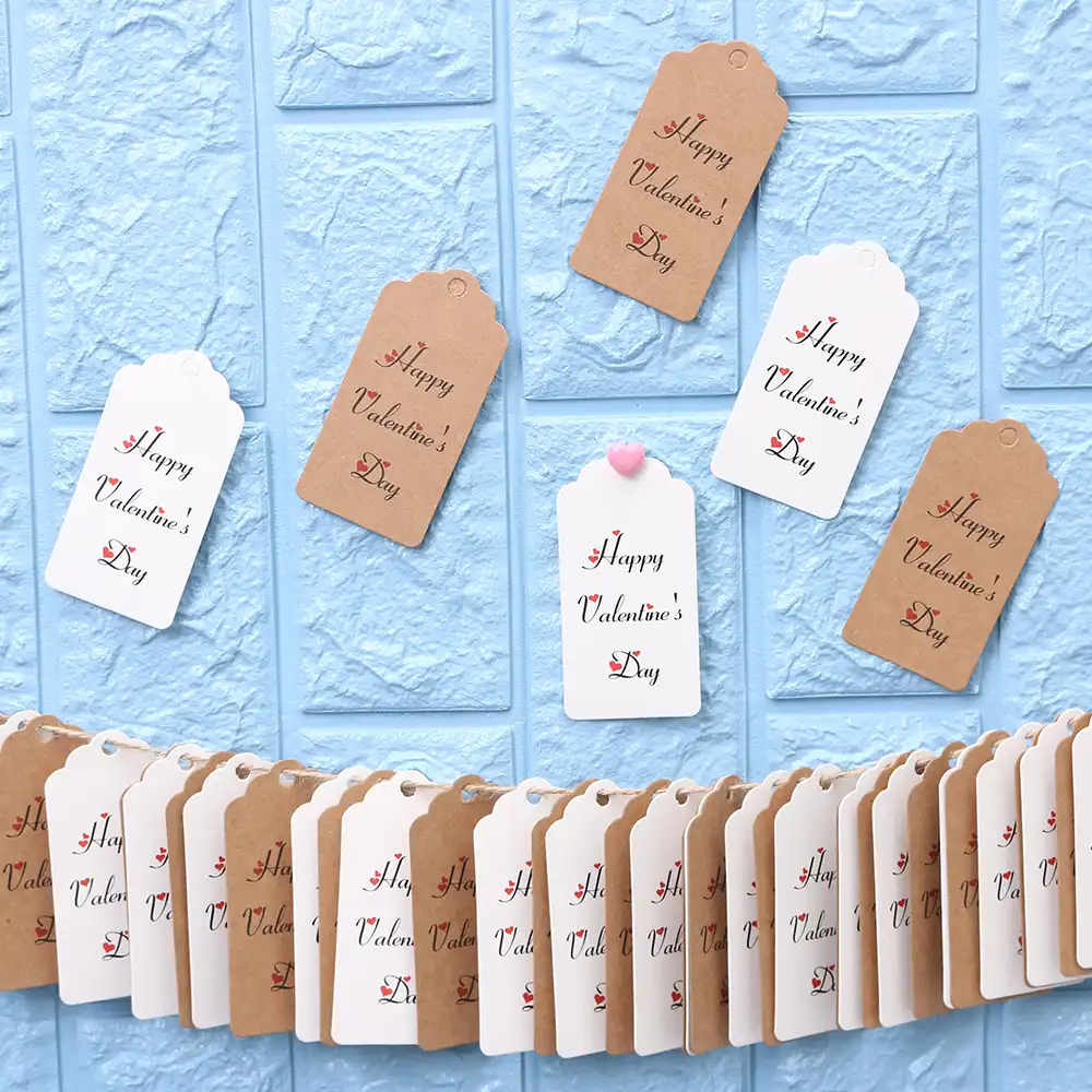 100pcs happy valentines day paper hanging gift tag wedding