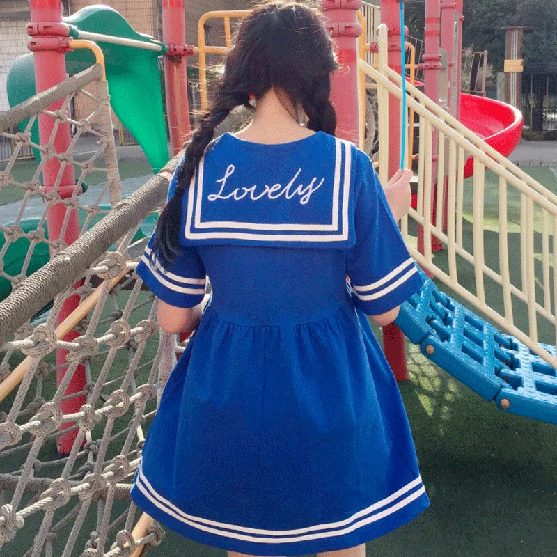 Button Stripe Sailor Student Collar Pretty Embroidery High Waist Loose Mini Lolita Girl Korean Japanese Kawaii Dress Vintage Top
Button Stripe Sailor Student Collar Pretty Embroidery High Waist Loose Mini Lolita Girl Korean Japanese Kawaii Dress Vintage Top