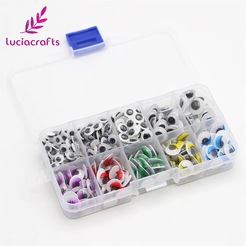 Lucia crafts 1box/lot 5-12mm Self-adhesive Wobbly Googly Eyes DIY for Clothes Scrapbooking Stuffed Toy Doll decor 100100420 15