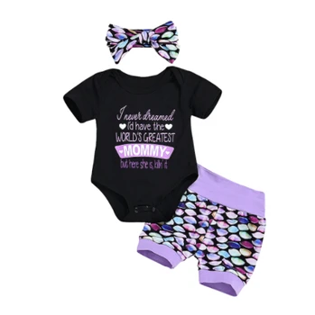 Newborn Baby Girls Cotton Tops Mermaid Mama Letter Bodysuit Shorts Pants Outfits Clothes Summer Size 0-24M
Newborn Baby Girls Cotton Tops Mermaid Mama Letter Bodysuit Shorts Pants Outfits Clothes Summer Size 0-24M