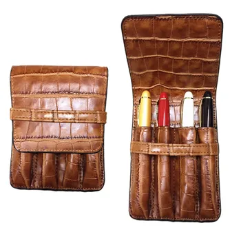 HIGH QUALITY LUXURY Crocodile Skin exquisite carving pattern PU BLACK ROLLER AND FOUNTAIN PENS CASE HOLDER FOR 4 PEN
HIGH QUALITY LUXURY Crocodile Skin exquisite carving pattern PU BLACK ROLLER AND FOUNTAIN PENS CASE HOLDER FOR 4 PEN