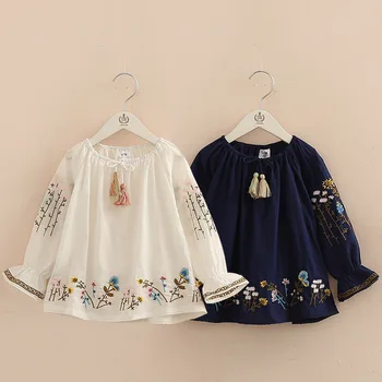 2018 Spring Autumn 2-10 Years Cotton Navy Blue White Long Flare Trumpet Sleeve Embroidery Baby Kids Girls Tassels Blouses Shirt
2018 Spring Autumn 2-10 Years Cotton Navy Blue White Long Flare Trumpet Sleeve Embroidery Baby Kids Girls Tassels Blouses Shirt