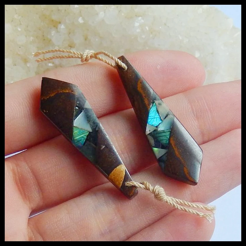 New Arrival!! Special!! Sale 2 Pcs Boulder Opal,Labradorite,Diopside Intarsia Gemstone Pendant Bead Set,37x11x5mm,5.1g
New Arrival!! Special!! Sale 2 Pcs Boulder Opal,Labradorite,Diopside Intarsia Gemstone Pendant Bead Set,37x11x5mm,5.1g