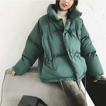 Jackets Winter Women Cotton Padded Jacket Stand Collar Solid Color Short Oversize Female Parkas Coat
Jackets Winter Women Cotton Padded Jacket Stand Collar Solid Color Short Oversize Female Parkas Coat