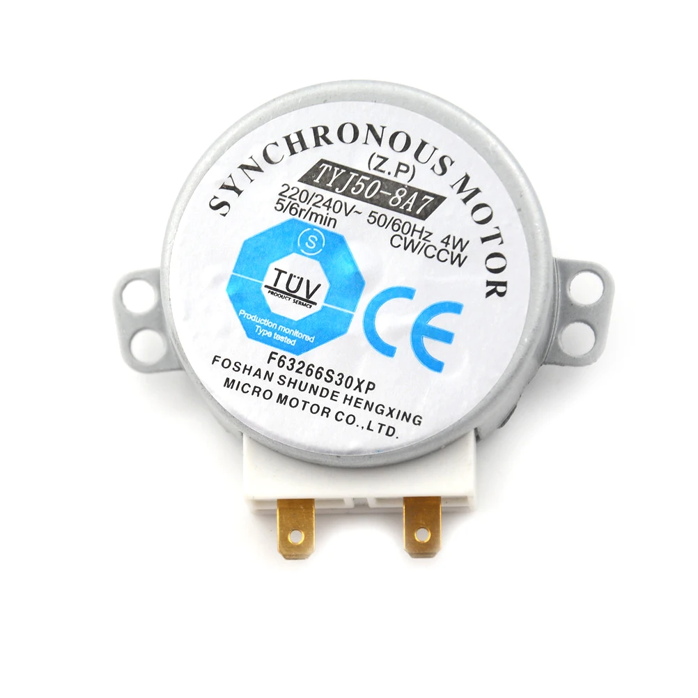 AC 220-240V 4W 6RPM 48mm Dia Micro Synchronous Motor For Warm Air Blower Microwave Oven Tray Motor 50/60Hz CW/CCW TYJ50-8A7
AC 220-240V 4W 6RPM 48mm Dia Micro Synchronous Motor For Warm Air Blower Microwave Oven Tray Motor 50/60Hz CW/CCW TYJ50-8A7