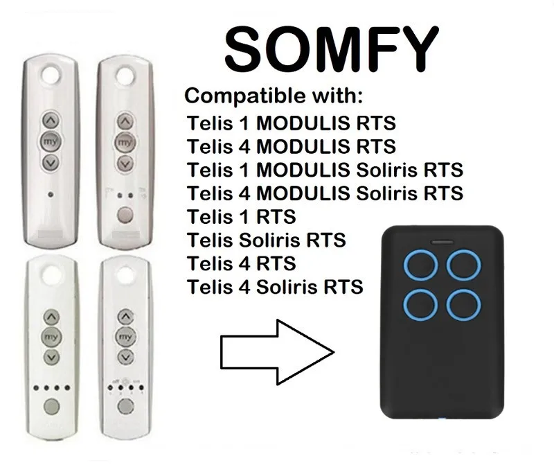 SOMFY Keytis NS 4 RTS/ SOMFY Keytis 2 RTS/ SOMFY Keytis 4 RTS garage door controller compatible 433,42Mhz rolling code clone
SOMFY Keytis NS 4 RTS/ SOMFY Keytis 2 RTS/ SOMFY Keytis 4 RTS garage door controller compatible 433,42Mhz rolling code clone