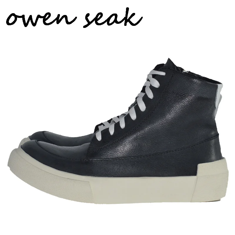 Owen Seak Men Shoes Genuine Leather High-TOP Zip Ankle Luxury Trainers Spring Boots Casual Lace-up Flats Black Shoes
Owen Seak Men Shoes Genuine Leather High-TOP Zip Ankle Luxury Trainers Spring Boots Casual Lace-up Flats Black Shoes