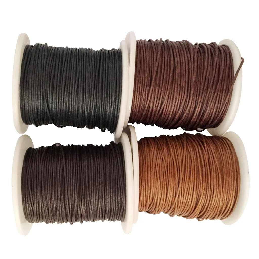 12 Rolls 80 Meters 1mm Waxed Cotton Cords Thread for DIY Bracelet Jewelry Making 12 Colors