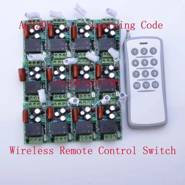 220V 12CH Radio Wireless Remote Control Switch 12 Receiver&1 transmitter Learning Codelight lamp LED ON OFF Output Adjusted mini
220V 12CH Radio Wireless Remote Control Switch 12 Receiver&1 transmitter Learning Codelight lamp LED ON OFF Output Adjusted mini