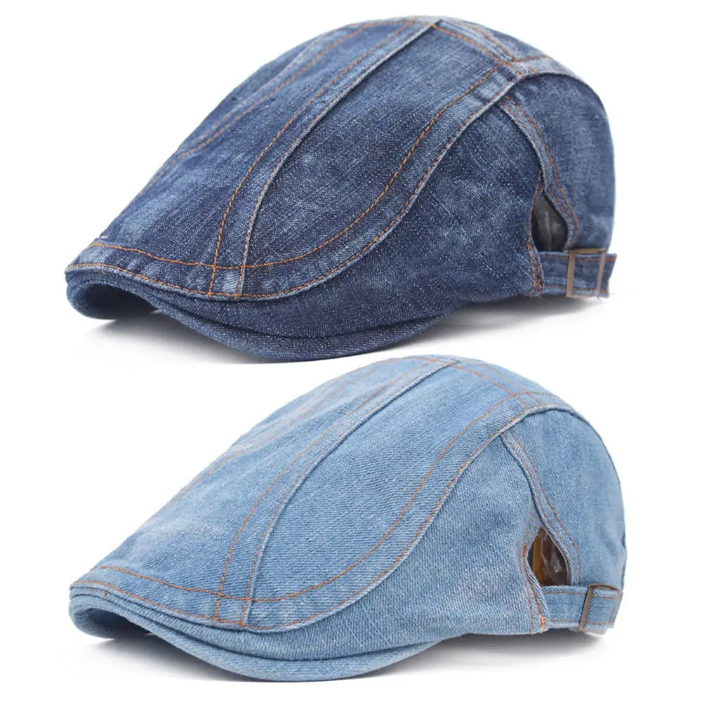 Men Classic Denim Duckbill Peaked Ivy Cap Golf Driving Flat Cabbie Beret Hat HATCS0006
Men Classic Denim Duckbill Peaked Ivy Cap Golf Driving Flat Cabbie Beret Hat HATCS0006