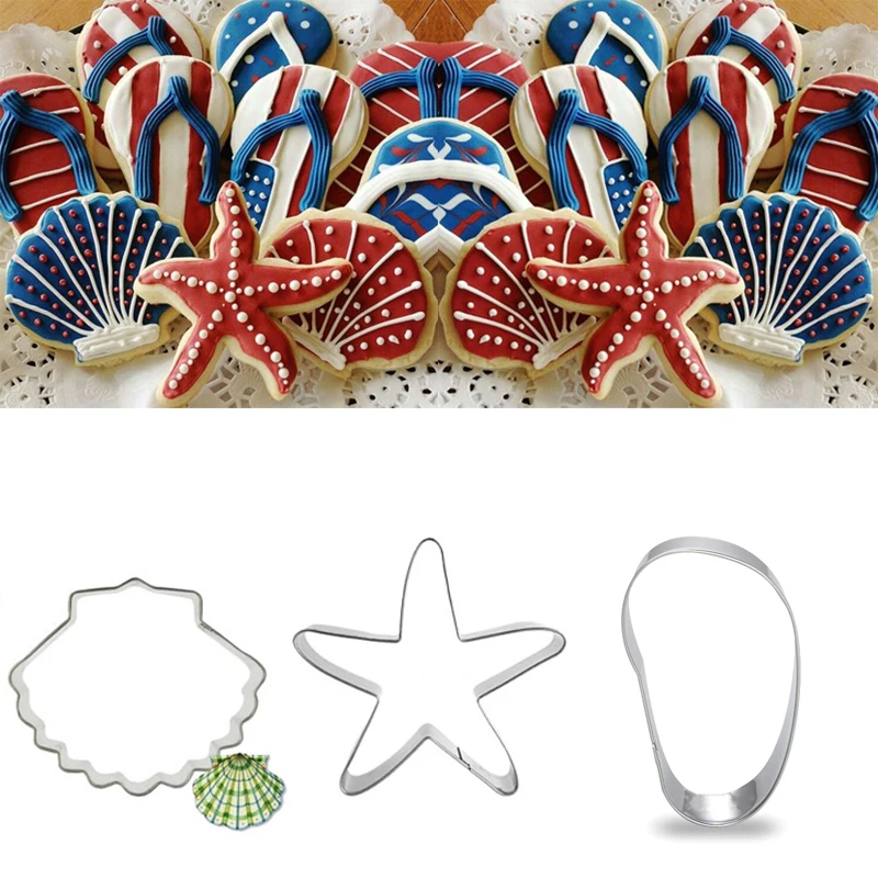 1pcs patisserie reposteria Starfish Shell Flip Flop Fondant Cake Decor Tools Cookie Cutter Biscuit Mold Pastry Cupcake Mould DIY
1pcs patisserie reposteria Starfish Shell Flip Flop Fondant Cake Decor Tools Cookie Cutter Biscuit Mold Pastry Cupcake Mould DIY