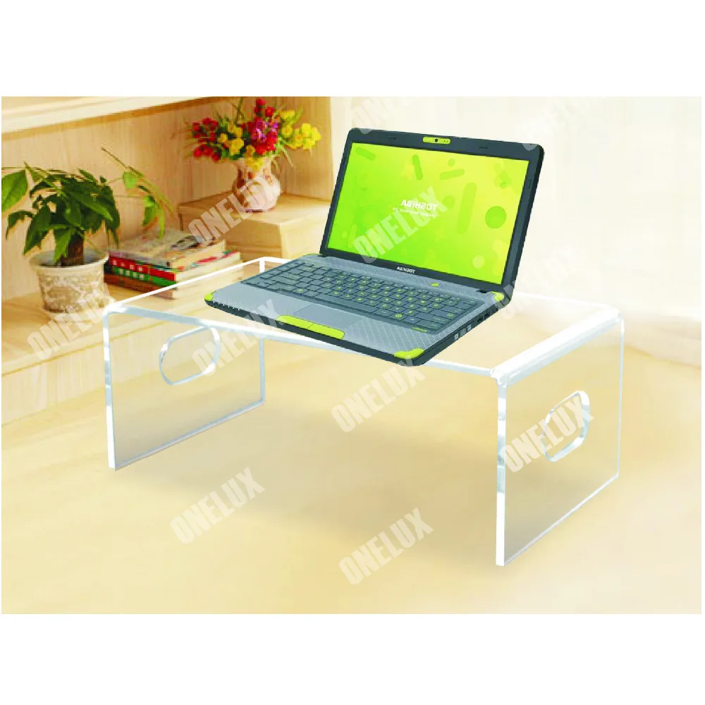 Image U Shape Acrylic Laptop Stand,Plexiglass Computer Monitor Stand,Lucite PC Desk ONE LUX