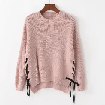2019 Autumn New Womens Round Neck Pullover Short Front Long Back Side Edge Bifurcate Bandage Knitting Pure Color Sweater Females
2019 Autumn New Womens Round Neck Pullover Short Front Long Back Side Edge Bifurcate Bandage Knitting Pure Color Sweater Females