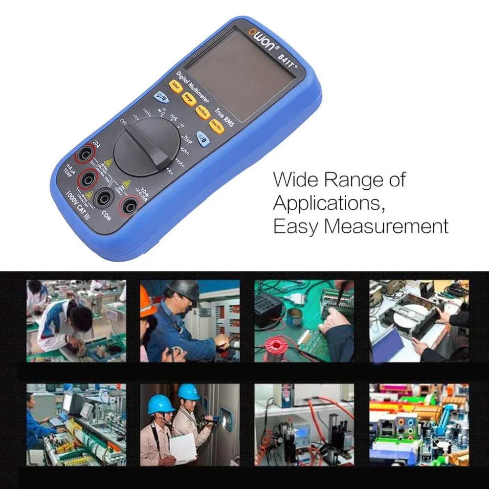 Owon B41T+ Backlight LCD Multimeter Bluetooth AC/DC Voltmeter Ammeter True RMS Diode Resistence Frequency Continuity Tester
Owon B41T+ Backlight LCD Multimeter Bluetooth AC/DC Voltmeter Ammeter True RMS Diode Resistence Frequency Continuity Tester