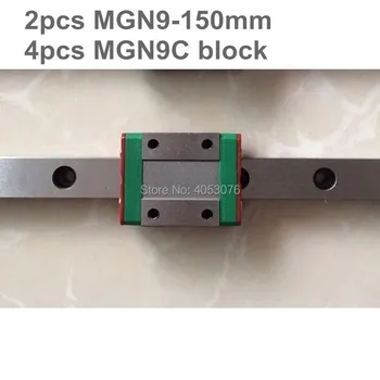 Linear guide MGN9 miniature linear rail slide 2pcs MGN9- 150mm linear rail guide +4pcs MGN9C carriage for cnc parts
Linear guide MGN9 miniature linear rail slide 2pcs MGN9- 150mm linear rail guide +4pcs MGN9C carriage for cnc parts