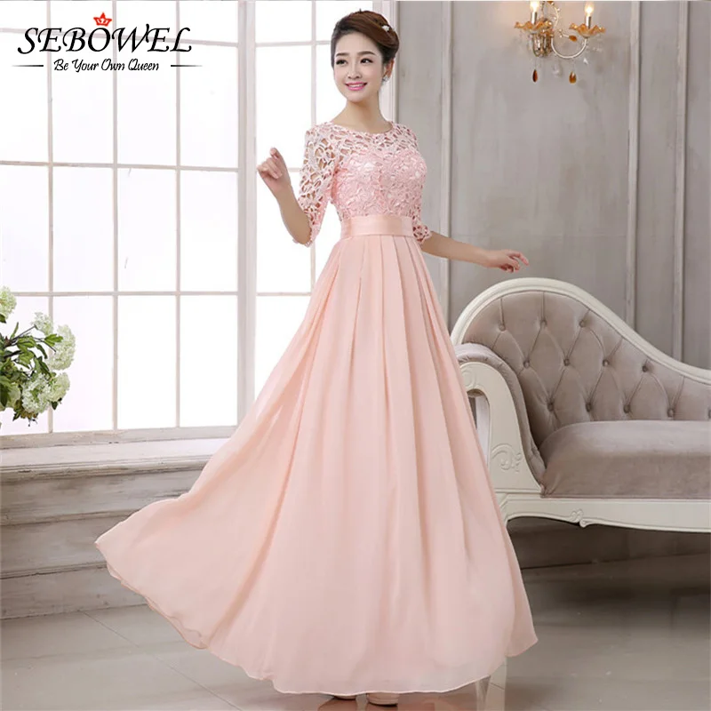 SEBOWEL 2019 Women Pink Lace Long Maxi Party Dress Plus Size Female Elegant Chiffon Pleated Tunic Long Party Dress Slim Dresses
SEBOWEL 2019 Women Pink Lace Long Maxi Party Dress Plus Size Female Elegant Chiffon Pleated Tunic Long Party Dress Slim Dresses