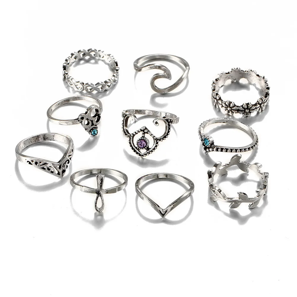 10Pcs Womens Ladies Bohemian Knuckle Finger Rings Girl Punk Ring Jewelry Silver
10Pcs Womens Ladies Bohemian Knuckle Finger Rings Girl Punk Ring Jewelry Silver