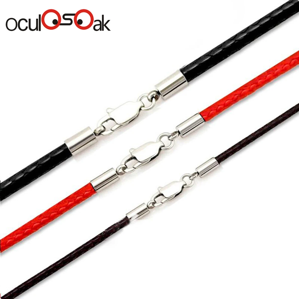 1.5mm 2mm 3mm Leather Waxed Cord Necklace Stainless Steel Lobster Clasp Connector Round Leather Rope Chain For DIY Jewelry 3pcs
1.5mm 2mm 3mm Leather Waxed Cord Necklace Stainless Steel Lobster Clasp Connector Round Leather Rope Chain For DIY Jewelry 3pcs