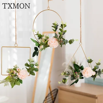 Nordic style creative wall hangings ins wrought iron garland hemp rope hanging artificial flower decoration home wall hangings
Nordic style creative wall hangings ins wrought iron garland hemp rope hanging artificial flower decoration home wall hangings