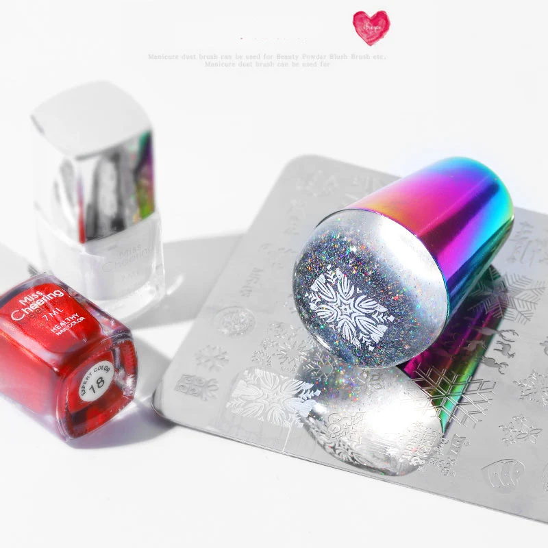 1Pc Rainbow Handle Nail Stamper Shining Clear Holographic Head Silicone Stamper for Nail Art Stamping Plate Manicure Template
1Pc Rainbow Handle Nail Stamper Shining Clear Holographic Head Silicone Stamper for Nail Art Stamping Plate Manicure Template