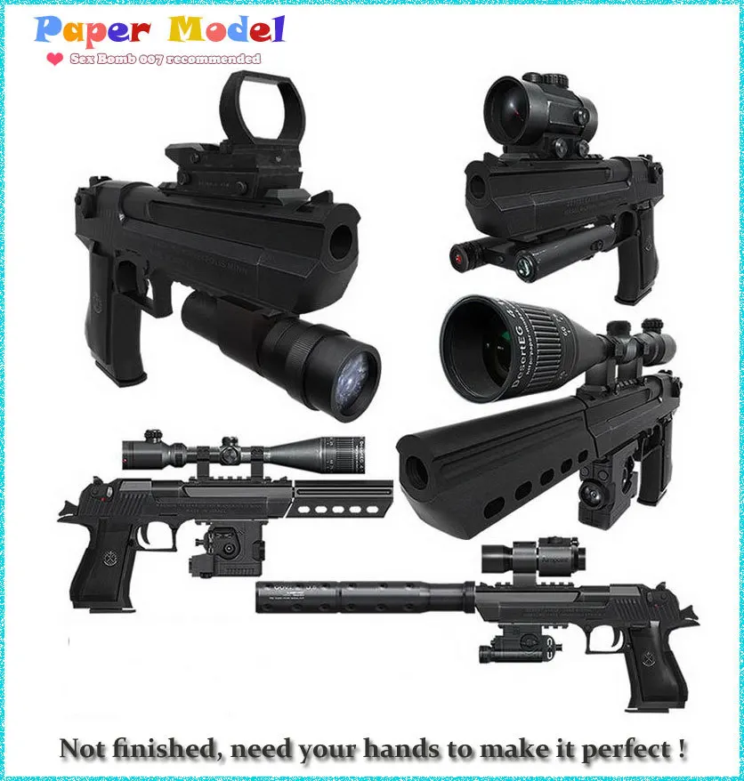 2017 new Scaled Desert Eagle Pistol 3D Paper Models Toys for Kids Adult' assembling Gun Weapon Paper Models + 12 equipments
2017 new Scaled Desert Eagle Pistol 3D Paper Models Toys for Kids Adult' assembling Gun Weapon Paper Models + 12 equipments